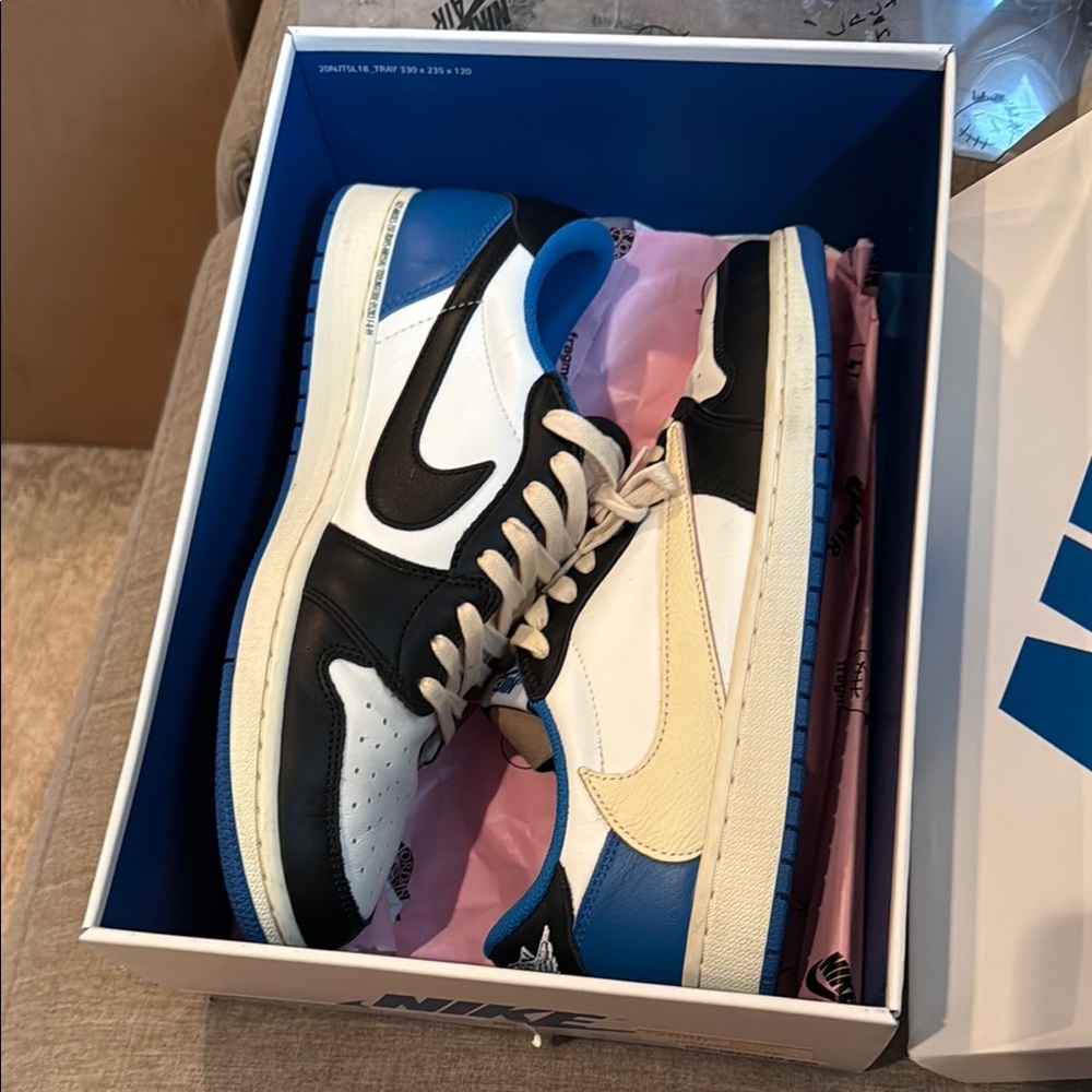 Travis Scott Black and Blue Sneakers